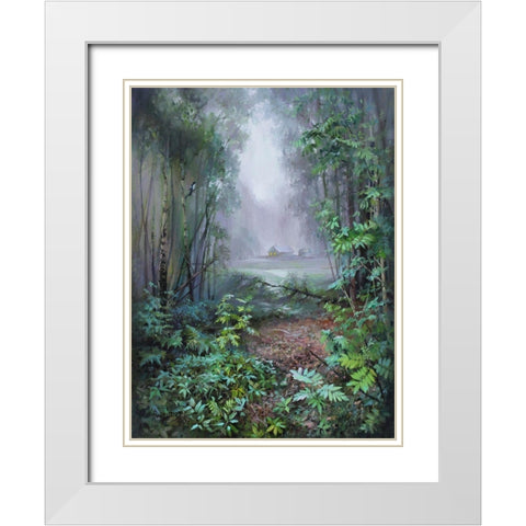 Owergrown Road White Modern Wood Framed Art Print with Double Matting by Rogozina, Svetlana