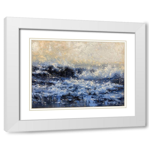 Prussian Blue White Modern Wood Framed Art Print with Double Matting by Singatullin, Marsel