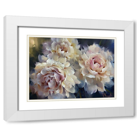Night Pearls White Modern Wood Framed Art Print with Double Matting by Singatullin, Marsel