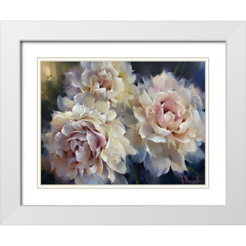 Night Pearls White Modern Wood Framed Art Print with Double Matting by Singatullin, Marsel