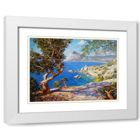 Rocky Coast II White Modern Wood Framed Art Print with Double Matting by Sviridov, Sergei