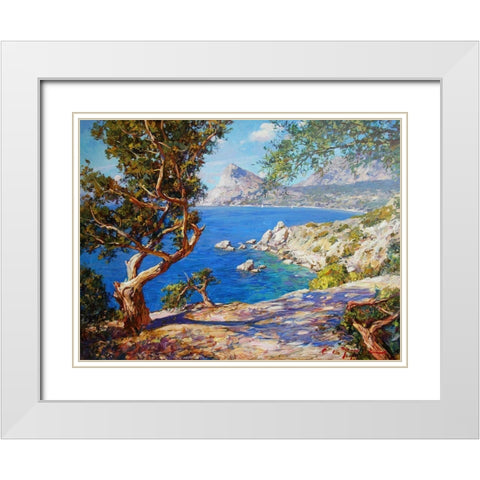 Rocky Coast II White Modern Wood Framed Art Print with Double Matting by Sviridov, Sergei
