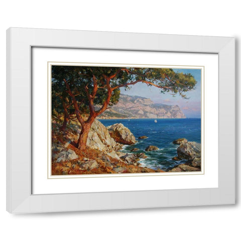 Rocky Coast III White Modern Wood Framed Art Print with Double Matting by Sviridov, Sergei