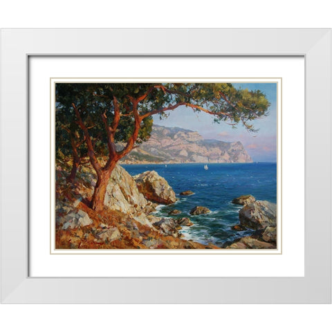Rocky Coast III White Modern Wood Framed Art Print with Double Matting by Sviridov, Sergei