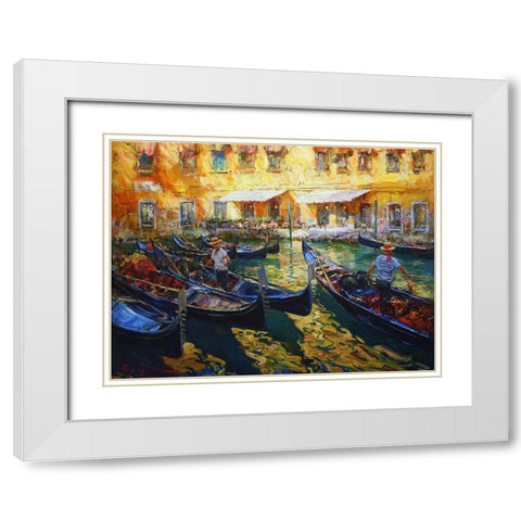 Venice Memories II White Modern Wood Framed Art Print with Double Matting by Sviridov, Sergei