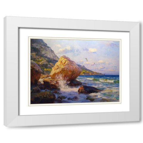 Rocky Coast VI White Modern Wood Framed Art Print with Double Matting by Sviridov, Sergei