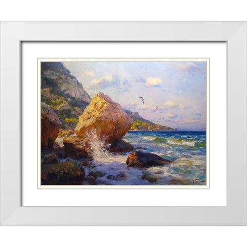 Rocky Coast VI White Modern Wood Framed Art Print with Double Matting by Sviridov, Sergei