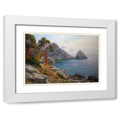 Rocky Coast XIV White Modern Wood Framed Art Print with Double Matting by Sviridov, Sergei