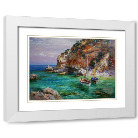 Rocky Coast XV White Modern Wood Framed Art Print with Double Matting by Sviridov, Sergei