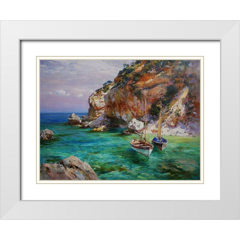Rocky Coast XV White Modern Wood Framed Art Print with Double Matting by Sviridov, Sergei