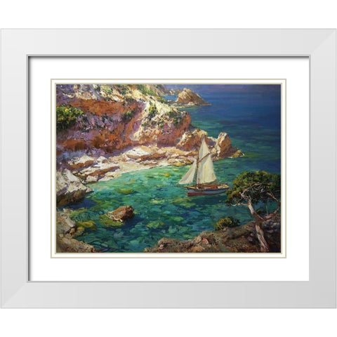 Rocky Coast XVI White Modern Wood Framed Art Print with Double Matting by Sviridov, Sergei