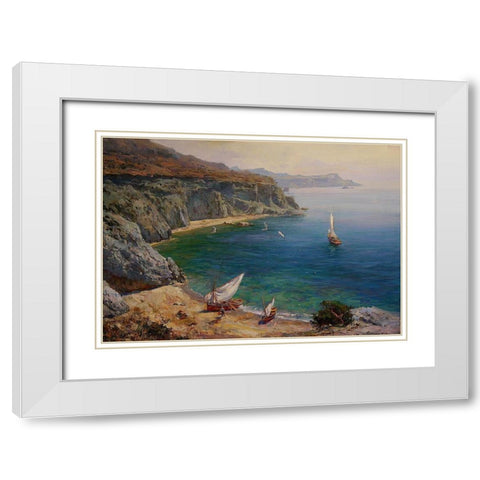 Rocky Coast XVII White Modern Wood Framed Art Print with Double Matting by Sviridov, Sergei
