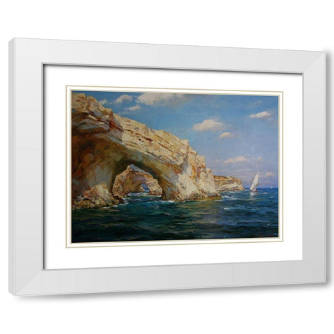 Rocky Coast XVIII White Modern Wood Framed Art Print with Double Matting by Sviridov, Sergei