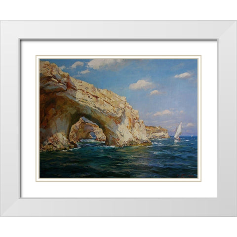 Rocky Coast XVIII White Modern Wood Framed Art Print with Double Matting by Sviridov, Sergei