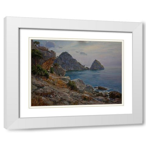 Rocky Coast XIX White Modern Wood Framed Art Print with Double Matting by Sviridov, Sergei