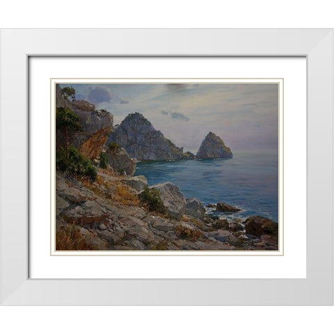 Rocky Coast XIX White Modern Wood Framed Art Print with Double Matting by Sviridov, Sergei