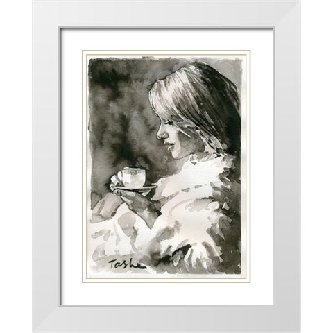 Hope White Modern Wood Framed Art Print with Double Matting by Tashe