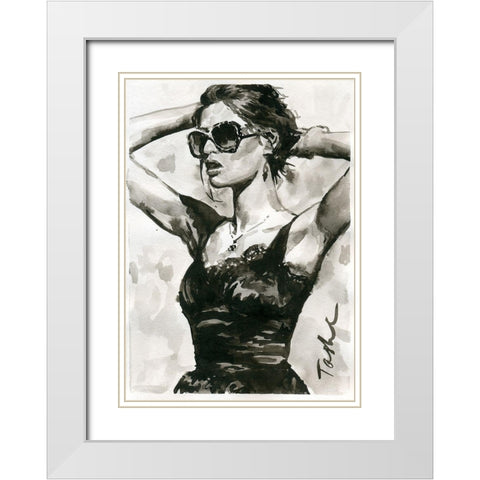 Fashionista White Modern Wood Framed Art Print with Double Matting by Tashe