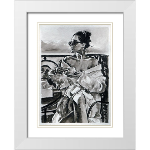 Lazy Morning White Modern Wood Framed Art Print with Double Matting by Tashe