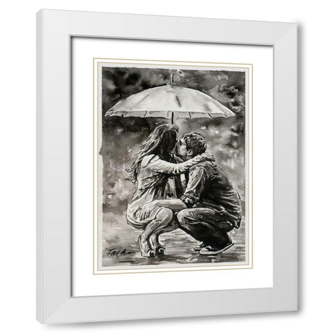 True Love White Modern Wood Framed Art Print with Double Matting by Tashe