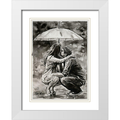 True Love White Modern Wood Framed Art Print with Double Matting by Tashe