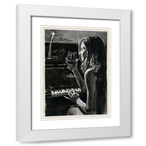 Romanitc Evening with Candles White Modern Wood Framed Art Print with Double Matting by Tashe