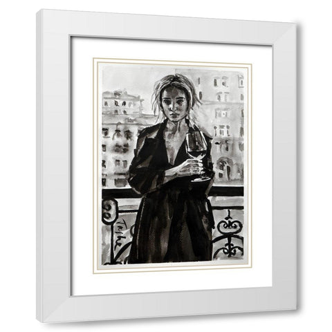 Prague White Modern Wood Framed Art Print with Double Matting by Tashe
