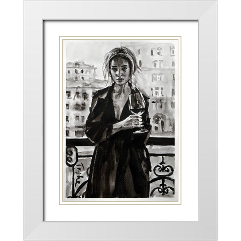 Prague White Modern Wood Framed Art Print with Double Matting by Tashe