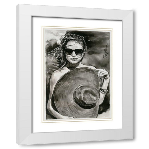 Sunny Mood White Modern Wood Framed Art Print with Double Matting by Tashe