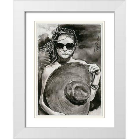 Sunny Mood White Modern Wood Framed Art Print with Double Matting by Tashe