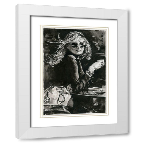 Your Smile White Modern Wood Framed Art Print with Double Matting by Tashe