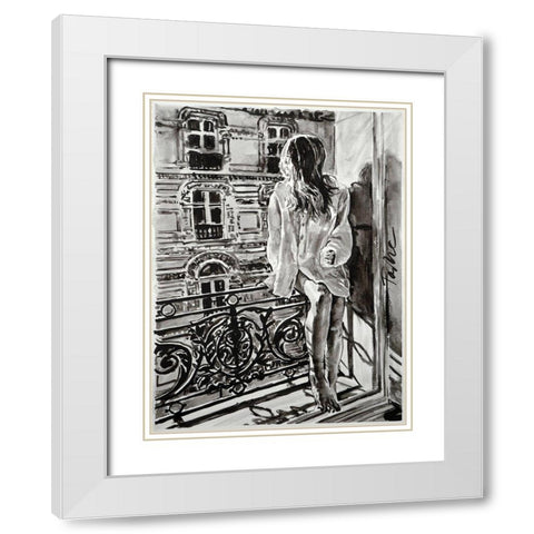 Sunday Morning White Modern Wood Framed Art Print with Double Matting by Tashe