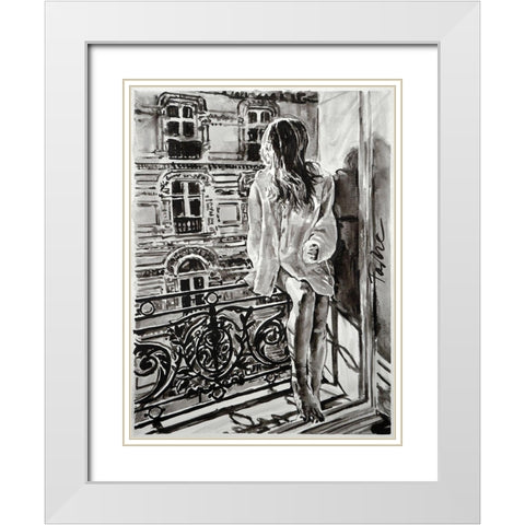 Sunday Morning White Modern Wood Framed Art Print with Double Matting by Tashe