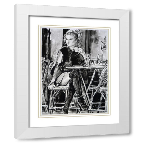 Sweet Date White Modern Wood Framed Art Print with Double Matting by Tashe