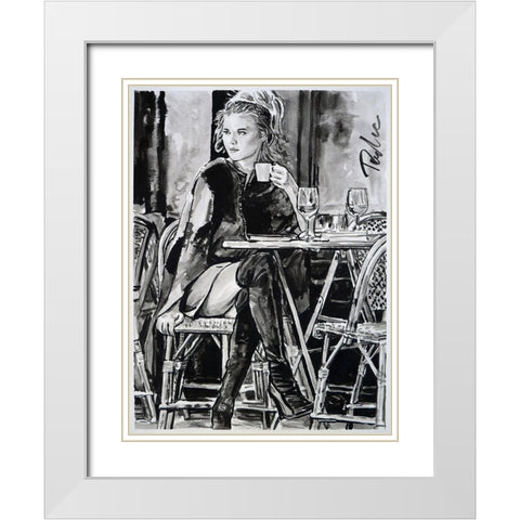 Sweet Date White Modern Wood Framed Art Print with Double Matting by Tashe