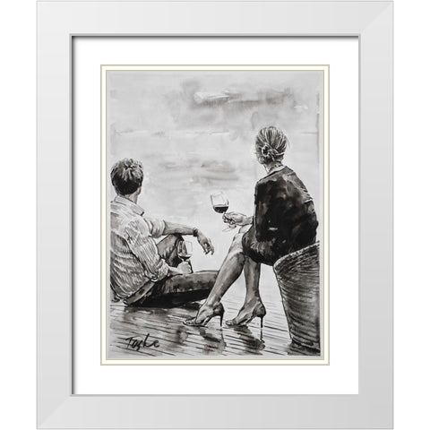 Romantic Evening in Venice White Modern Wood Framed Art Print with Double Matting by Tashe