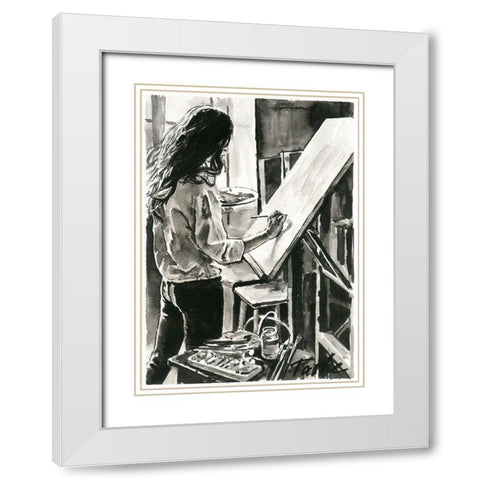 Favourite Color White Modern Wood Framed Art Print with Double Matting by Tashe