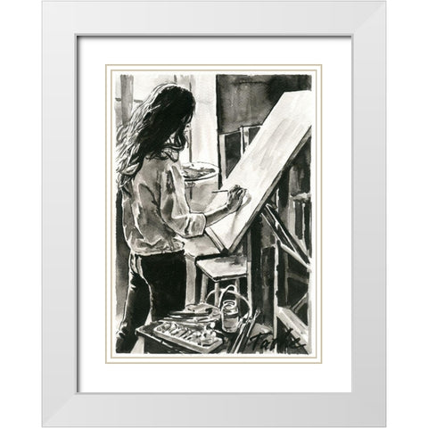 Favourite Color White Modern Wood Framed Art Print with Double Matting by Tashe