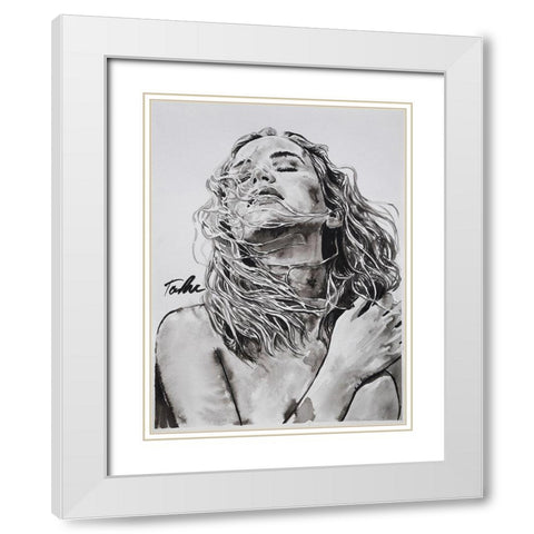 Joyful Heart White Modern Wood Framed Art Print with Double Matting by Tashe