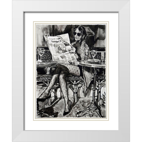 Breakfast in Manhattan White Modern Wood Framed Art Print with Double Matting by Tashe