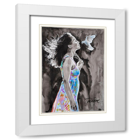 Inspired White Modern Wood Framed Art Print with Double Matting by Tashe
