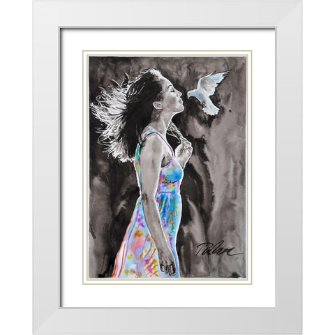 Inspired White Modern Wood Framed Art Print with Double Matting by Tashe