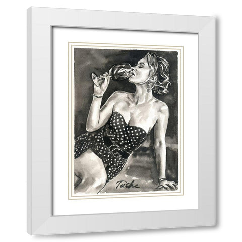 Pleasant Evening White Modern Wood Framed Art Print with Double Matting by Tashe