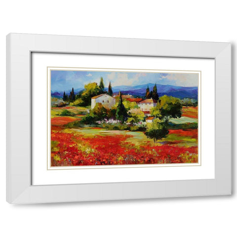 Flame White Modern Wood Framed Art Print with Double Matting by Bond