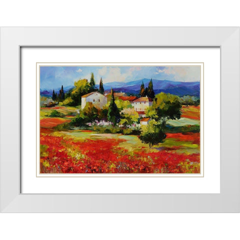 Flame White Modern Wood Framed Art Print with Double Matting by Bond