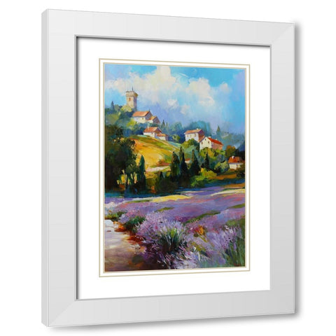 Color Pulses White Modern Wood Framed Art Print with Double Matting by Bond