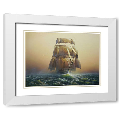 Sail White Modern Wood Framed Art Print with Double Matting by Yushkevich, Viktor