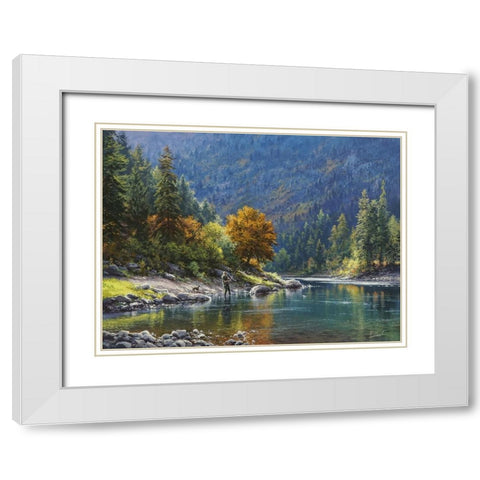 Power Source White Modern Wood Framed Art Print with Double Matting by Yushkevich, Viktor