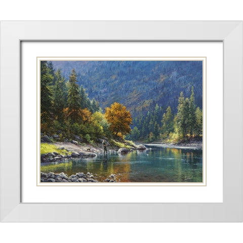 Power Source White Modern Wood Framed Art Print with Double Matting by Yushkevich, Viktor