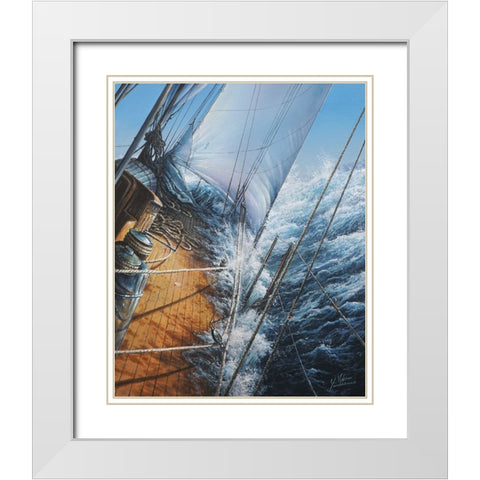 Elemental Power White Modern Wood Framed Art Print with Double Matting by Yushkevich, Viktor